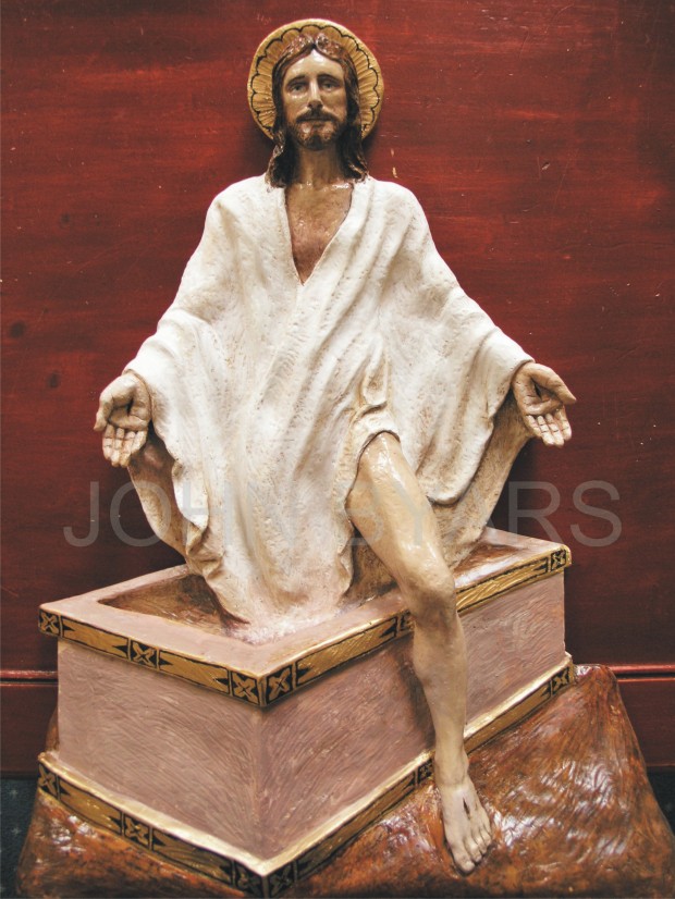 a sculpture of the risen Christ watermarked 1
