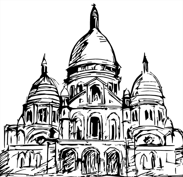 sacre coeur stamp cut out 41